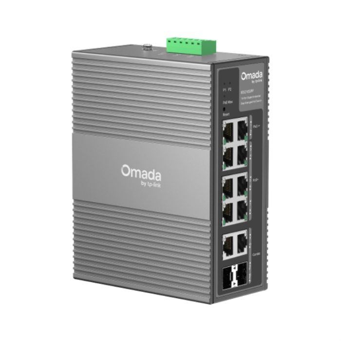 TP-Link IES210GPP Switch Gestionado Gigabit Ethernet con PoE, Montaje DIN Rail, 8 Puertos, Gris