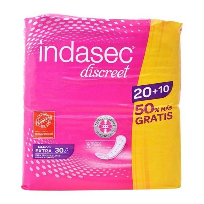 Indasec Compresa Incontinencia Indasec Extra 20 u, Protección Dermoprotect y Controlsec para Mujer 4