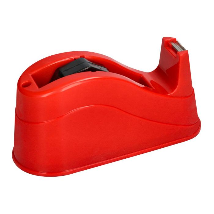 Portarrollo Sobremesa Q-Connect Plastico Para Cintas De 66 Mt Color Rojo 220x100x70 mm 7