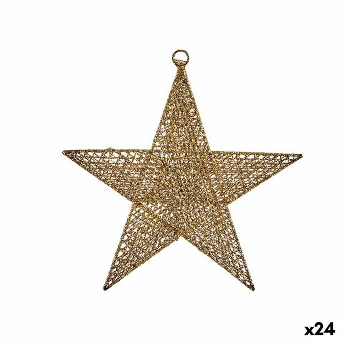 Adorno Navideño Estrella Dorado Metal 30 x 32 x 0,5 cm (24 Unidades)