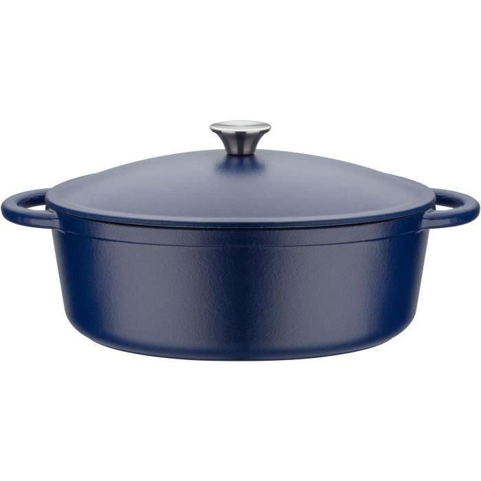 GSW - Blue Magic - Cocotte - 33 x 26 cm - Hierro fundido - Azul - Todas las fuentes de calor, incluida la inducción GSW - Blue Magic - Cocotte - 33 x 26 cm - Hierro fundido - Azul - Todas las fuentes de calor, incluida la inducción