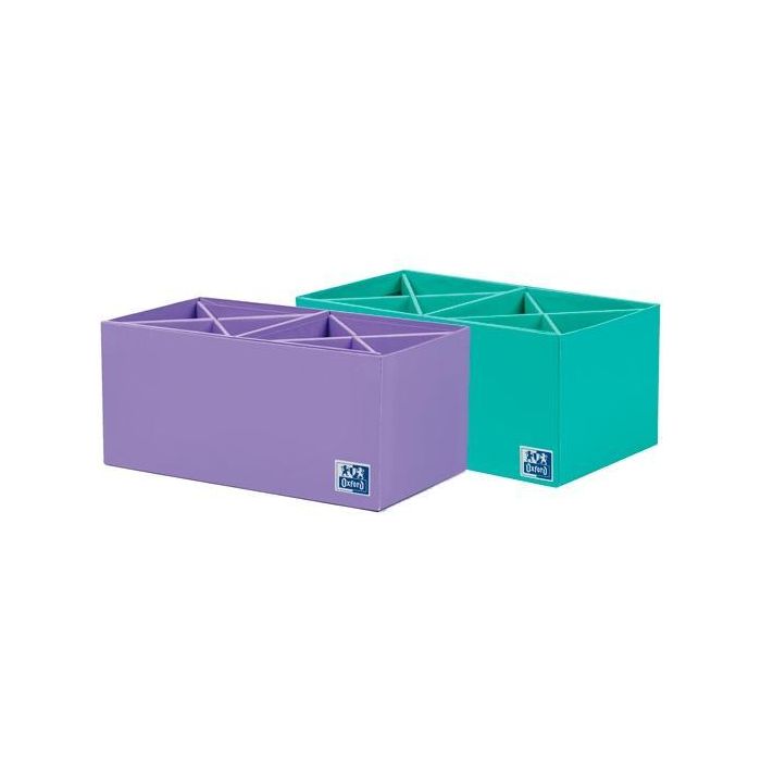 Oxford Organizador de Sobremesa 2x4 para Material de Escritura, Colores Lavanda e Ice Mint