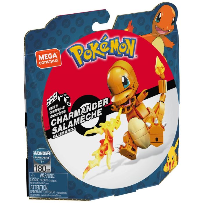 Mega Construx Pokémon Salameche: Figura de Construcción Articulada para Recrear Batallas, Tipo Fuego, 180 Piezas 9