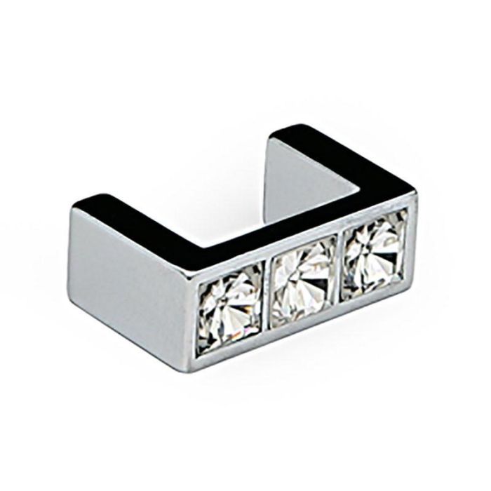 TIMPEKS Tirador de Mueble de Zamak Cromado con 3 Cristales de Bohemia, Ø32mm