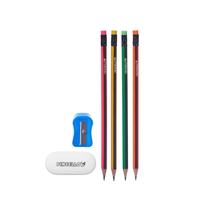 Set 3 Lapiceros Rayas Con Goma Sacapuntas Goma Pincello 8X24CM (48 Unidades) 1 Set 3 Lapiceros Rayas Con Goma Sacapuntas Goma Pincello 8X24CM (48 Unidades) 1