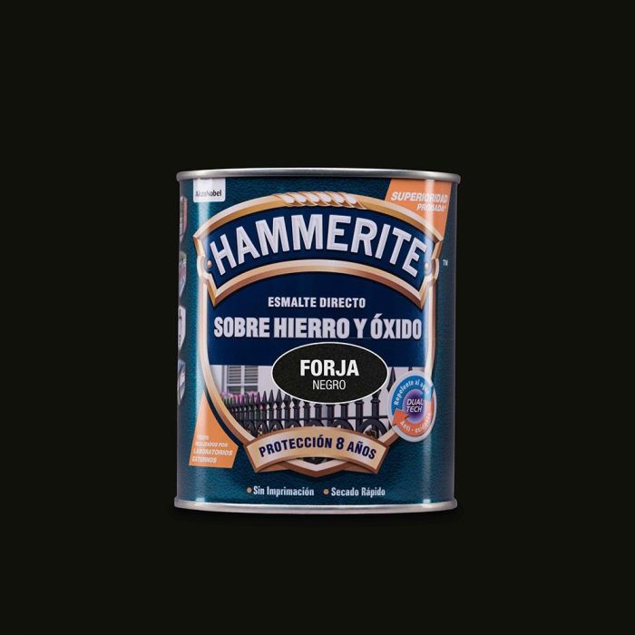 Hammerite Esmalte Metálico Negro Forja 0.750L 5093196 - Aplicación Directa, Protección Antióxido 8 Años, Secado Rápido Hammerite Esmalte Metálico Negro Forja 0.750L 5093196 - Aplicación Directa, Protección Antióxido 8 Años, Secado Rápido