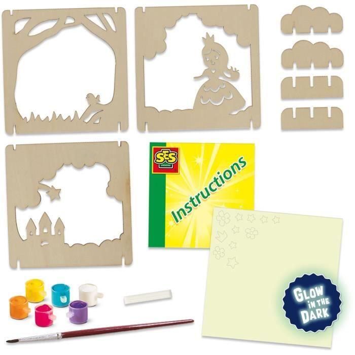 Caja de sombras con tema de cuento de hadas (brilla en la oscuridad) - SES CREATIVE 4 Caja de sombras con tema de cuento de hadas (brilla en la oscuridad) - SES CREATIVE 4
