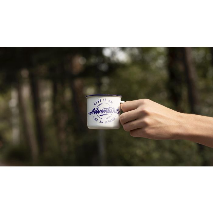 Mug esmaltada blanca con frases 500 ml - Privilege (24 Unidades) 3 Mug esmaltada blanca con frases 500 ml - Privilege (24 Unidades) 3