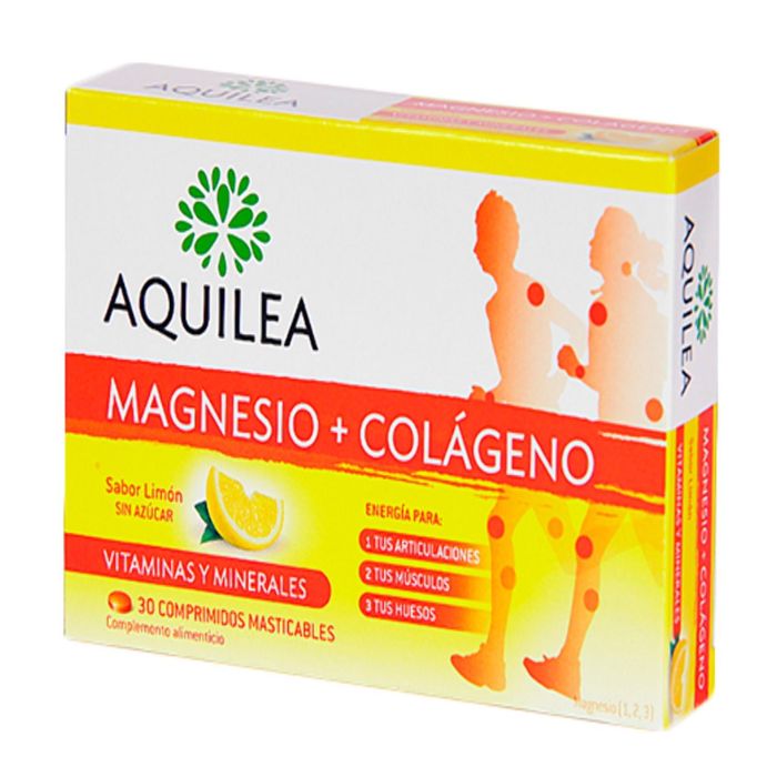 Aquilea Magnesio + Colágeno Comprimidos Masticables Sabor Limón 30 Unidades