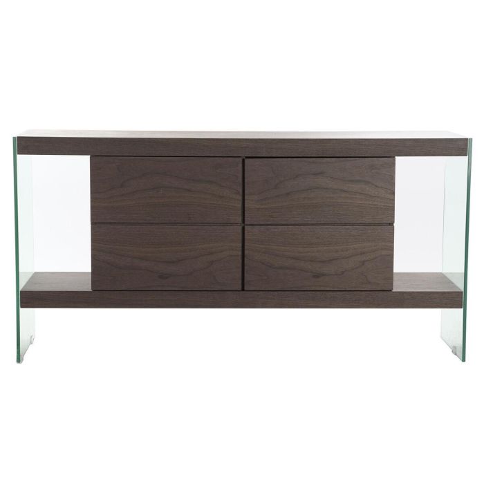 Aparador DKD Home Decor Cristal Marrón Transparente Nogal 160 x 45 x 80 cm Madera MDF 3