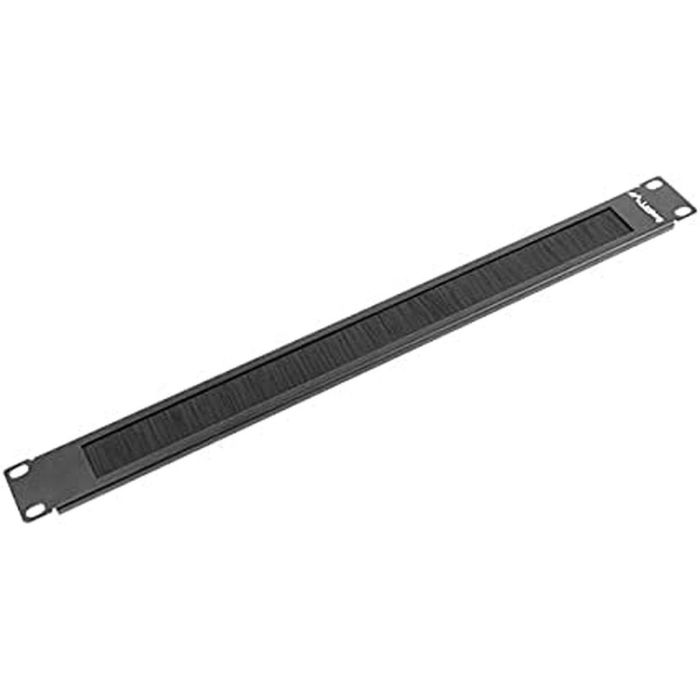 Lanberg AK-1101-B Panel pasacables con cepillo 1U Negro 19 Pulgadas 1