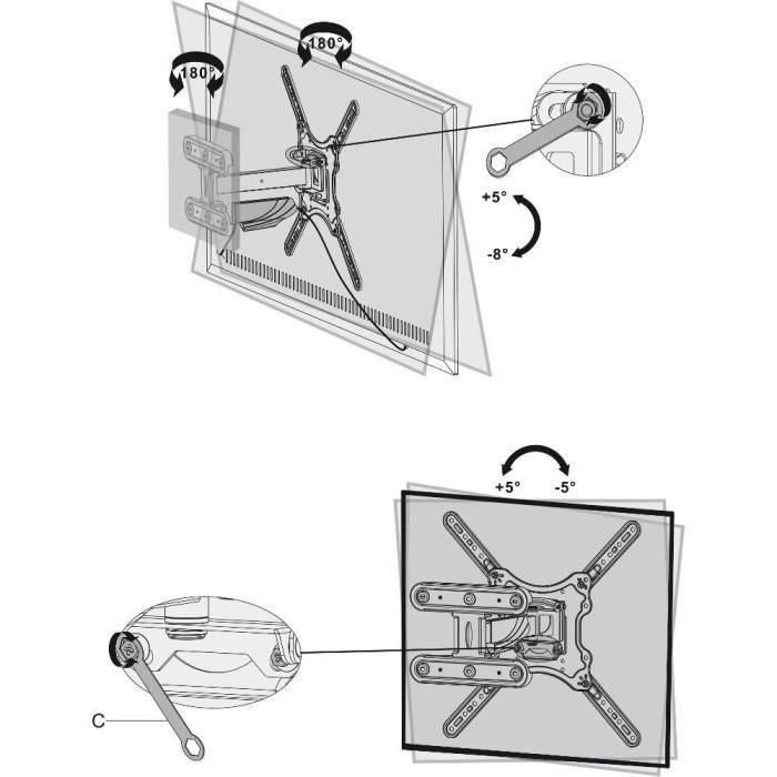 Stell SHO 7600 Soporte Delgado Extensible para TV de Acero 5