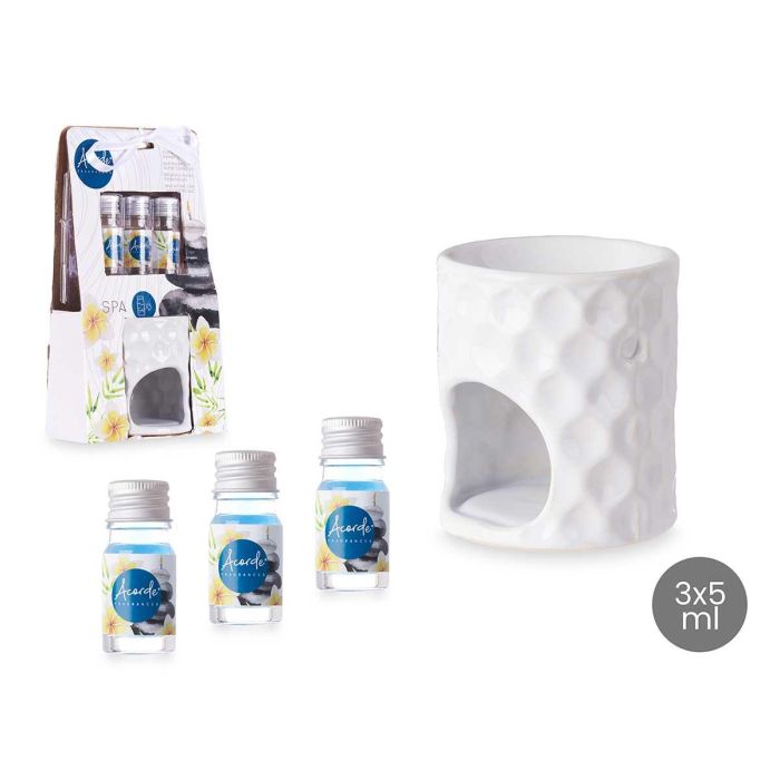 Set Quemador Aceite Esencial Spa 3x5 ml Blanco Cerámica - Acorde (12 Unidades) Set Quemador Aceite Esencial Spa 3x5 ml Blanco Cerámica - Acorde (12 Unidades)