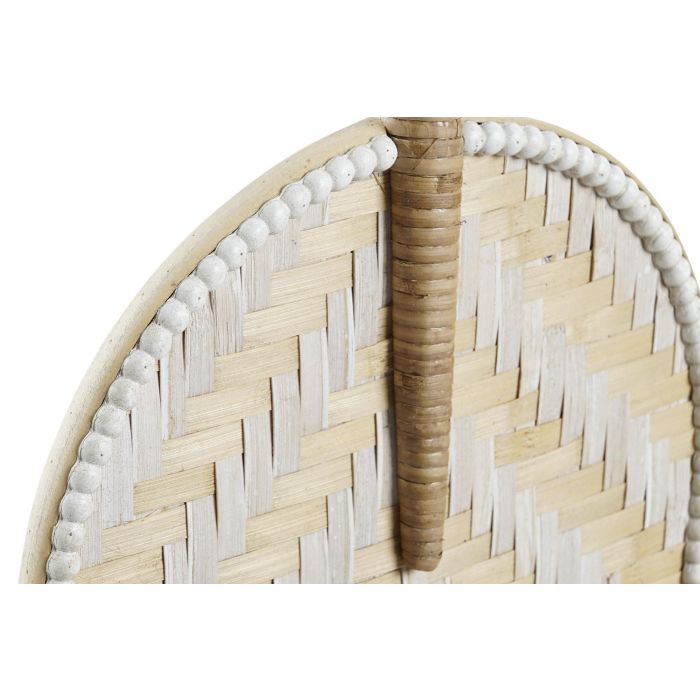 DKD Home Decor Set de 2 Decoraciones de Pared Urban en Forma de Abanico de Bambú Marrón y Blanco, 55 x 27 cm 2