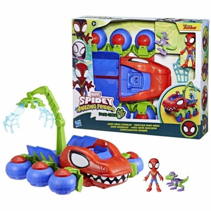 Spidey, Vehículo Dino 2 en 1, Coche Todo Terreno con Figuras Incluidas, Edad 3