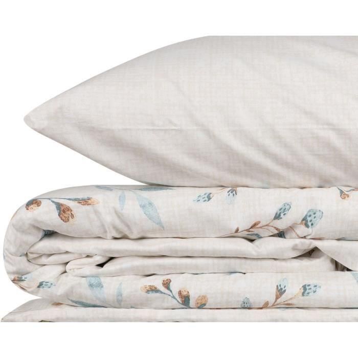 Juego de cama - 1 funda nórdica 220x240 cm + 2 fundas de almohada 60x60 cm - 100% algodón - Menta 4 Juego de cama - 1 funda nórdica 220x240 cm + 2 fundas de almohada 60x60 cm - 100% algodón - Menta 4