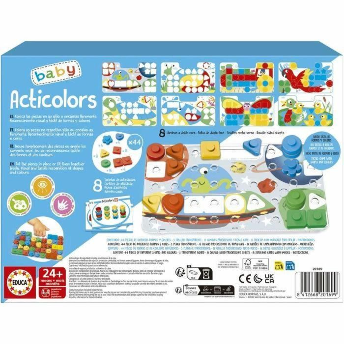 Educa EDU8412668201699 Articolors - Juego Educativo de Apilamiento con Fichas de Colores y Formas Geométricas para Niños de 2+ Años 3