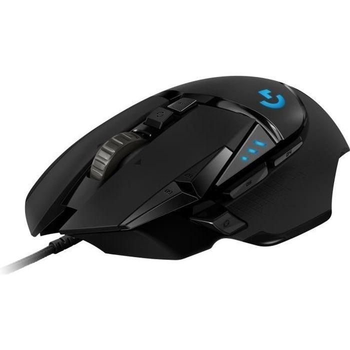 Ratón Gaming Logitech G502 Hero/ Hasta 25600 DPI/ Negro