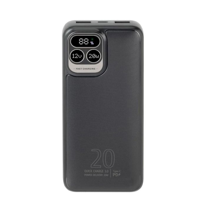Rivacase VA2521 Powerbank 20000mAh Negro Carga Inalambrica 10W PD QC 20W Pantalla LCD 1