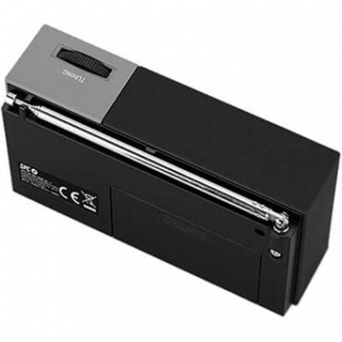 SPC Radio Portátil Jetty Lite 4584N Negra Analógica AM/FM Fácil Uso Altavoz Auriculares 2
