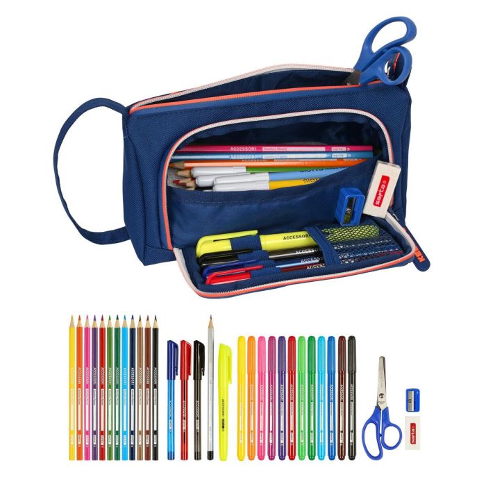 Estuche Escolar con Accesorios Kelme Navy blue Naranja Azul marino 20 x 11 x 8.5 cm (32 Piezas) 1 Estuche Escolar con Accesorios Kelme Navy blue Naranja Azul marino 20 x 11 x 8.5 cm (32 Piezas) 1