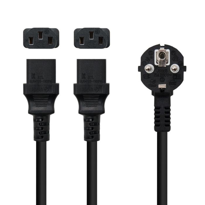 NANOCABLE CABLE ALIMENTACION CEE7/M - 2XC13/H, 1.8 M 1 NANOCABLE CABLE ALIMENTACION CEE7/M - 2XC13/H, 1.8 M 1