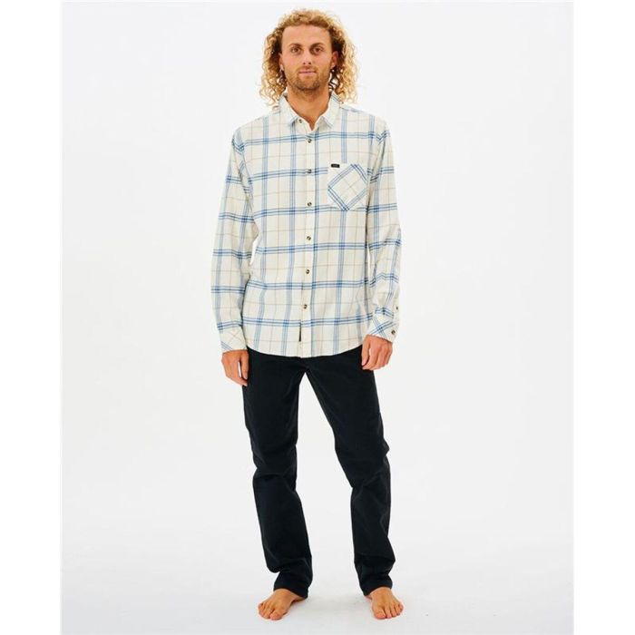Camisa de Manga Larga Hombre Rip Curl Checked in Flannel Franela Blanco 2