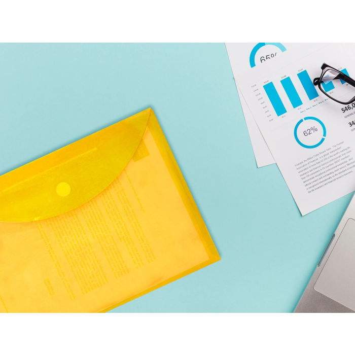 Liderpapel Carpeta Dossier A4 Cierre Velcro Amarilla Polipropileno 180 Micras 8