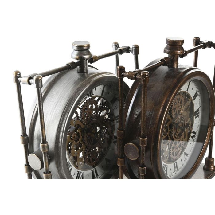 Reloj Sobremesa Vintage DKD Home Decor Dorado Plateado 9.5 x 35 x 31 cm (2 Unidades) 2 Reloj Sobremesa Vintage DKD Home Decor Dorado Plateado 9.5 x 35 x 31 cm (2 Unidades) 2