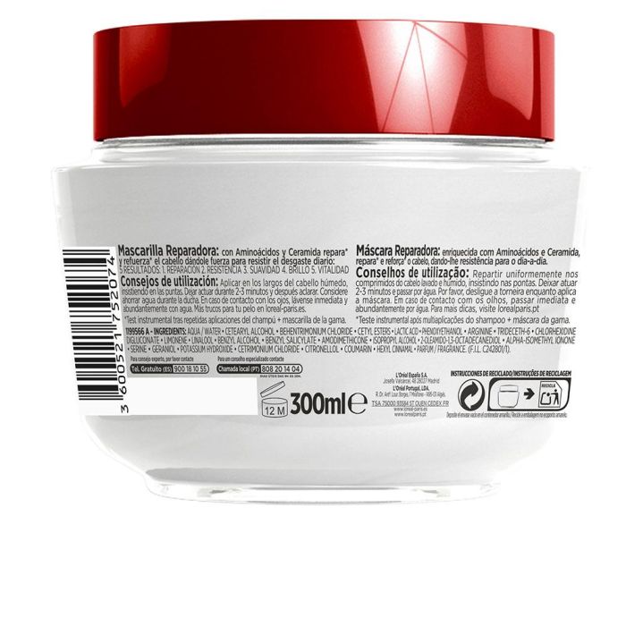 L'Oréal Paris Mascarilla ELVIVE Total Repair 5 Reconstituyente Cabello Dañado Crema 300 ml