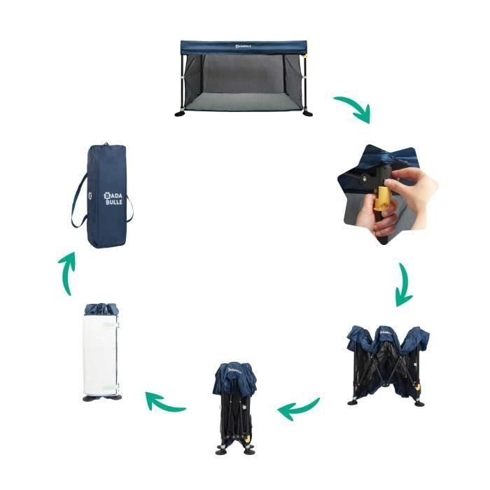 Cuna de viaje Badabulle Easy Clip: fácil de plegar y desplegar, cama ligera y compacta con bolsa de transporte incluida, colchón incluido 3 Cuna de viaje Badabulle Easy Clip: fácil de plegar y desplegar, cama ligera y compacta con bolsa de transporte incluida, colchón incluido 3