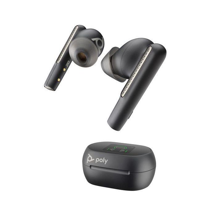Poly Voyager Free 60+ UC Auriculares Inalámbricos Bluetooth 5.3 USB-C Negros con Estuche de Carga Táctil y ANC