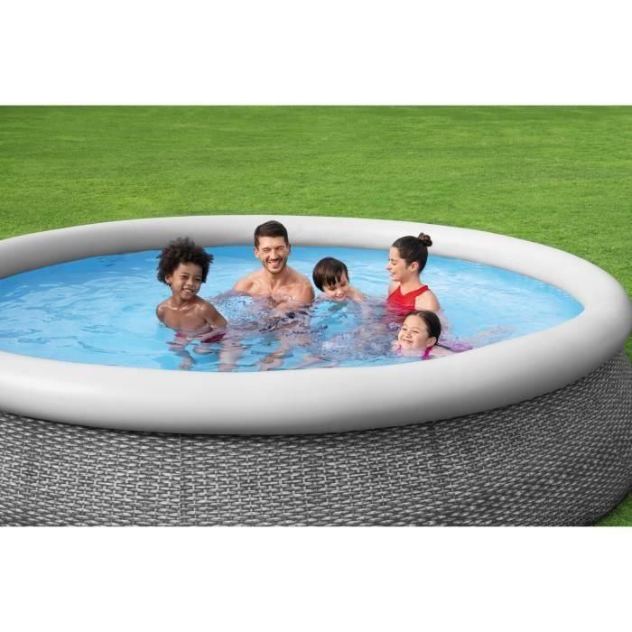 Piscina elevada BESTWAY Fast Set - Redonda - 366 x 76 cm - Cartucho de bomba y filtro 3 Piscina elevada BESTWAY Fast Set - Redonda - 366 x 76 cm - Cartucho de bomba y filtro 3