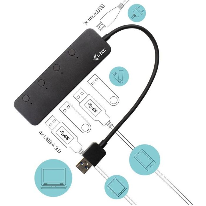 Hub USB 4 Puertos i-Tec U3CHARGEHUB4 3