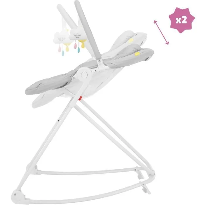 Badabulle Transat Compact'up Candy - Hamaca regulable en altura, 5 posiciones, respaldo reclinable, arco de juego extraíble 3