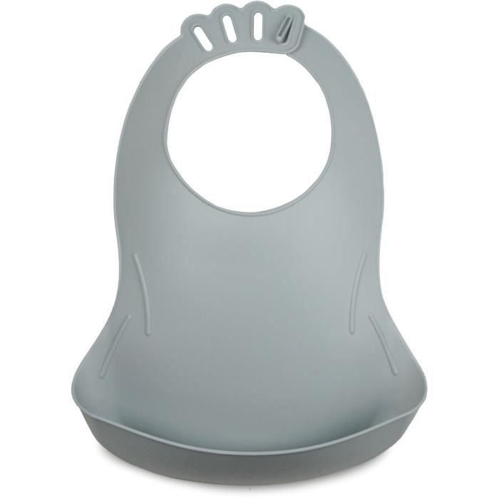 Set de 2 Baberos Bibou Verde Celadon - Charm Gris 2