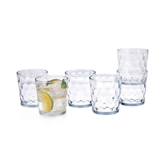 Quid Set 6 Vasos Bajos Vidrio Kata 26 cL con Relieve 1