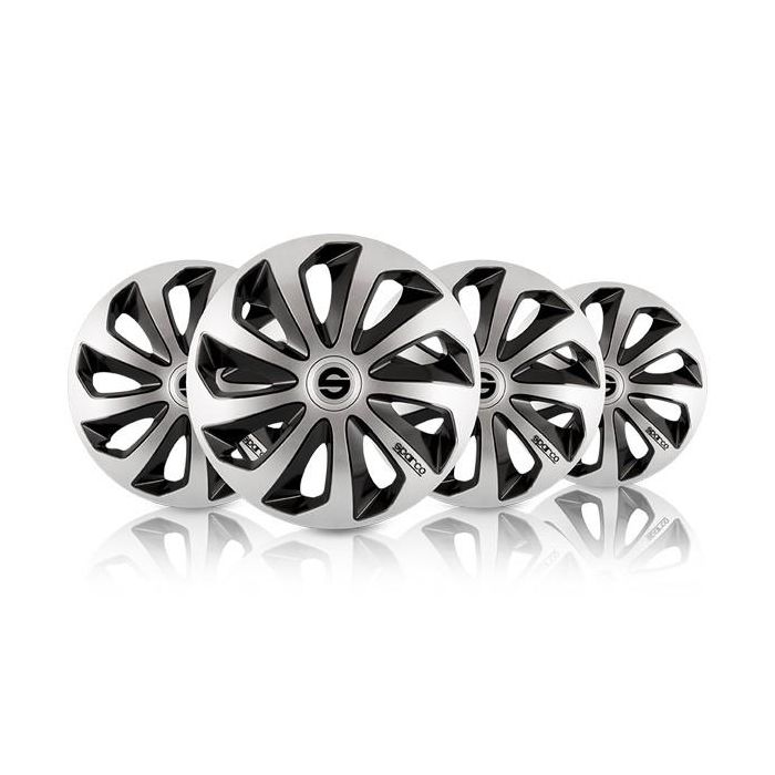 Tapacubos Sicilia Bicolor 15" Plata-Negro Spc 4 Unidades Cs5 SPC1573SVBK 5 Tapacubos Sicilia Bicolor 15" Plata-Negro Spc 4 Unidades Cs5 SPC1573SVBK 5