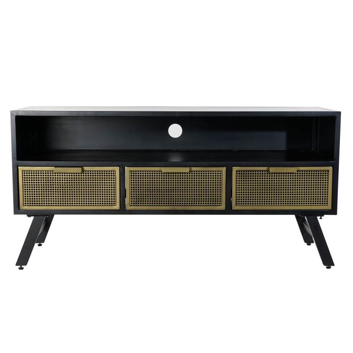 Mueble de TV DKD Home Decor Negro Metal Dorado (125 x 41 x 62 cm) 4