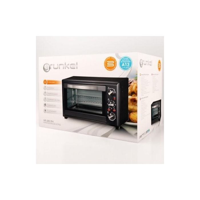 Horno de Sobremesa Grunkel HR-28N RM/ 1600W/ Capacidad 28L 4 Horno de Sobremesa Grunkel HR-28N RM/ 1600W/ Capacidad 28L 4