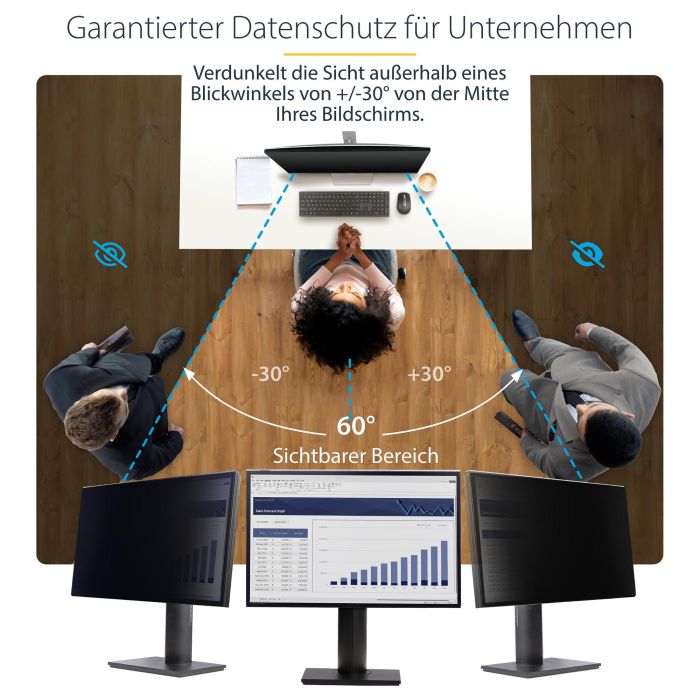 StarTech.com Filtro de Privacidad para Monitor 23.8" (60.5 cm) 16:9 - Acrílico, Anti-Huellas, Filtro Luz Azul, Ángulo +/-30°, Instalación Colgante, Universal 14