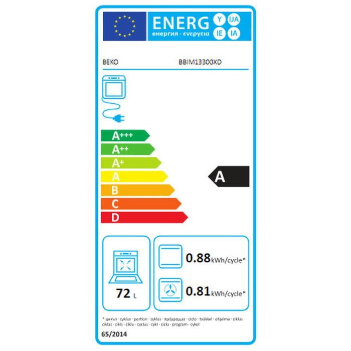 Horno Multifunción BEKO BBIM13300XD 2500 W 80 L A Negro 1 Horno Multifunción BEKO BBIM13300XD 2500 W 80 L A Negro 1