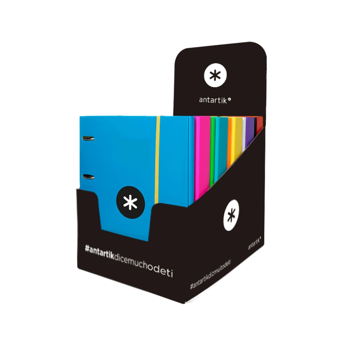 Antartik Carpeta con Recambio A4 Cuadro 5mm Forrada 4 Anillas 25mm Colores Surtidos 2