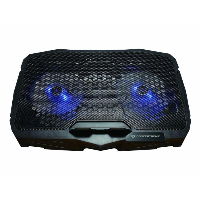 Conceptronic Thana07B Soporte Base Refrigeración para Portátiles hasta 17", 2 Ventiladores 125mm, Negro con Iluminación Azul 5 Conceptronic Thana07B Soporte Base Refrigeración para Portátiles hasta 17", 2 Ventiladores 125mm, Negro con Iluminación Azul 5