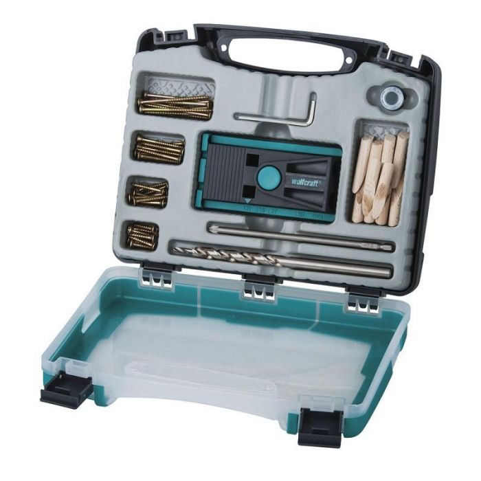 Wolfcraft Juego Undercover-Jig PZ 55 Piezas 4642000 para Ensamblaje Invisible de Madera