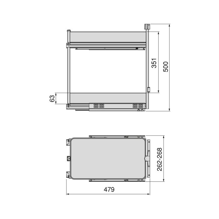 Emuca Carro extraíble Harmony con cierre suave, Módulo ancho 300mm alto 700mm, Acero y Madera, Gris antracita 7