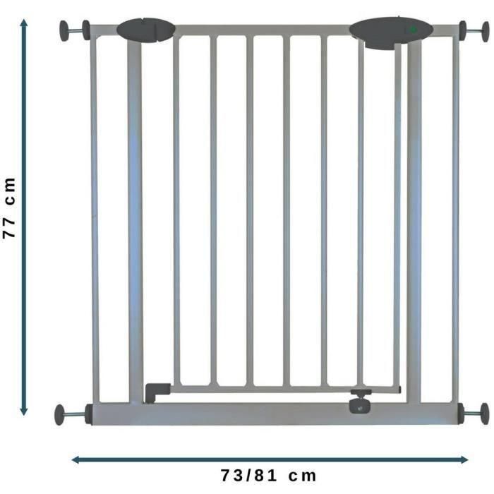 Nordlinger Pro NOR3354766300513 Barrera de Seguridad Infantil SOFIA, Extensible de 73 a 81 cm, Construcción en Aluminio gris 3 Nordlinger Pro NOR3354766300513 Barrera de Seguridad Infantil SOFIA, Extensible de 73 a 81 cm, Construcción en Aluminio gris 3