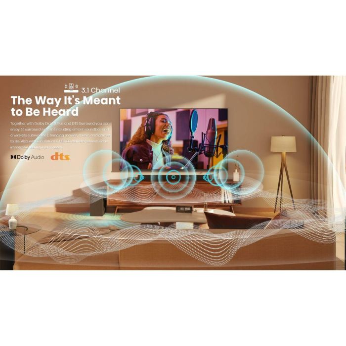 Hisense HIS1727479811163 Barra de sonido con Subwoofer inalámbrico, Bluetooth, 3.1 canales, Máx. 480 W 47