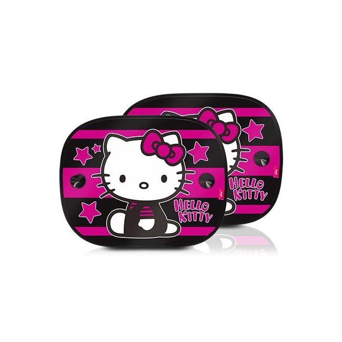 Hello Kitty KIT4051 Set de 2 Cortinillas Parasol para Coche, Diseño Star, Protección Solar para Ventanillas Laterales