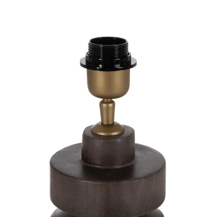 Base Lámpara Mesa Marrón Madera de Mango 12 X 12 X 25 cm